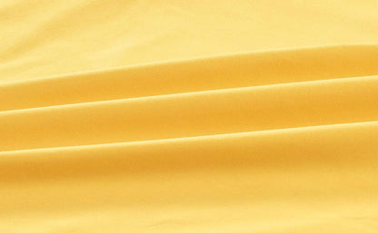 Sheets & Beyond Wrap Around Solid Microfiber Luxury Hotel Quality Fabric Bedroom Gathered Ruffled Bedding Bed Skirt 14 Inch Drop (Full, Yellow)