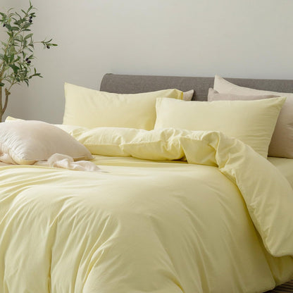 Pillowcases Set of 2 Washed Cotton Linen Feel Envelope Closure