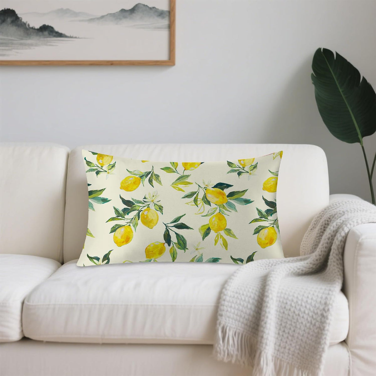 1 Pack Satin Pillowcase for Hair and Skin Yellow Lemon Retro Imitation Silk Pillowcase 20" x 36" with Hidden Zipper Soft Smooth Cooling Pillow Cover King Size for Bedroom Sofa