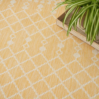 Positano Yellow 5' x 7' Area Rug - Easy Clean, Non Shedding, Bed Room, Living Room, Dining Room, Kitchen (5' x 7')