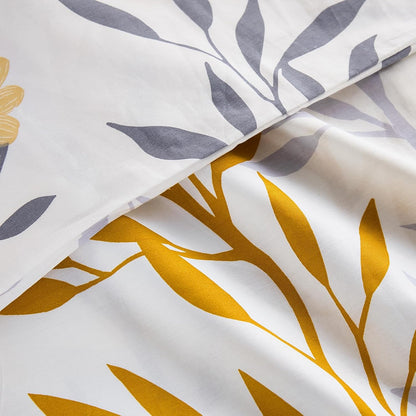 Standard Size Pillowcases Set of 2, 100% Cotton Pillow Cases, Yellow Floral Print, Soft Breathable Envelope Closure Pillow Covers(Standard, 20"x26")