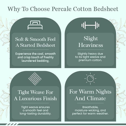 Feather & Stitch 100% Cotton Percale 300 Thread Count Full 4 Pc Sheet Set