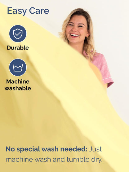 Extra Deep Queen Sheet Set - 4 Piece Breathable & Cooling Sheets - Yellow