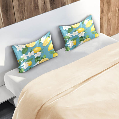 Yellow Lemons Satin Pillowcase for Hair and Skin Silk Pillowcase - Slip Cooling Satin Pillow Covers with Envelope Closure, Standard Size(20x26 inches)#226