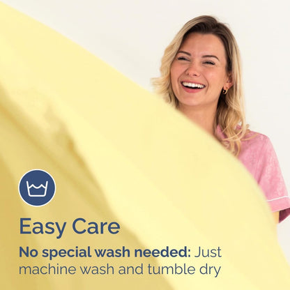 Full Fitted Sheet - Single Fitted Sheet Only - 8-16" Deep Pockets - Yellow