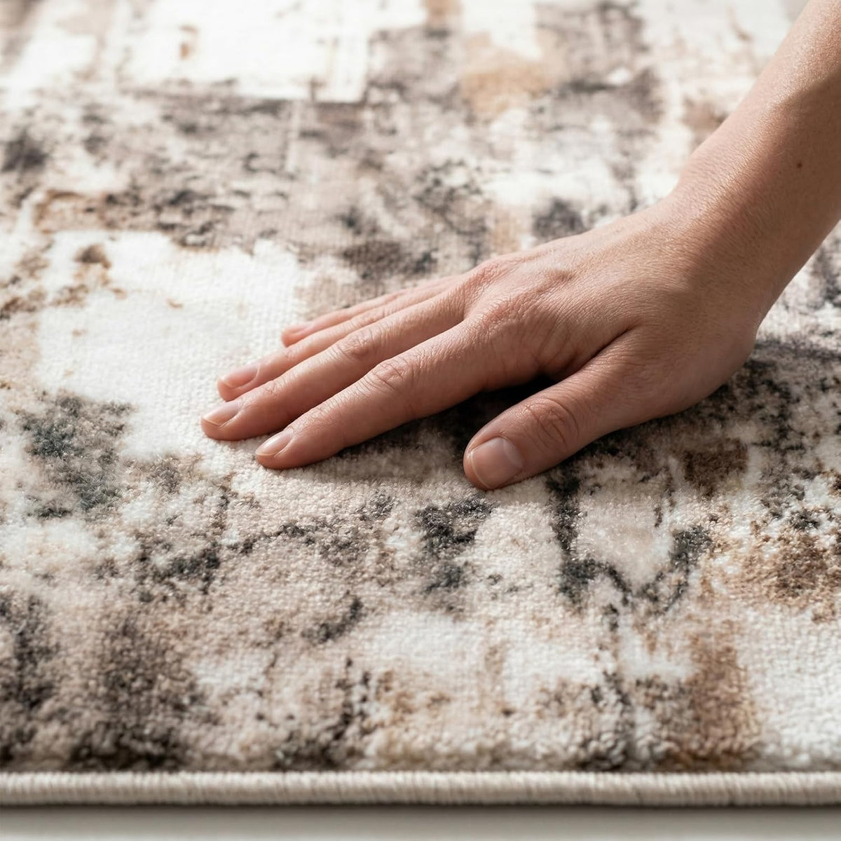 Yellow and Grey Area Rug 5x7, Contemporary Abstract Rugs Washable Non Slip Distressed Modern Carpet for Living Room Bedroom