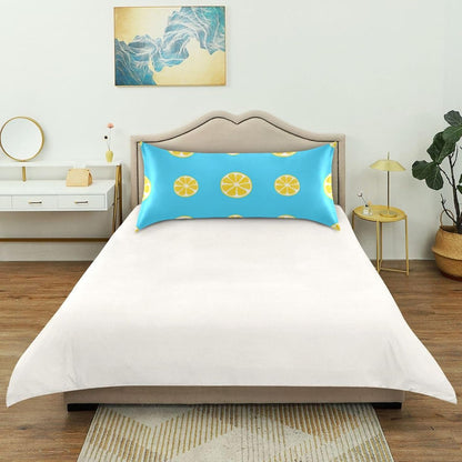 Yellow Lemon Slices Satin Pillowcase for Hair and Skin, Soft Breathable Pillow Case Anti-Wrinkle Cooling Silk Pillow Cover with Envelope Closure for Bedroom, Standard 20 x 26 Inches