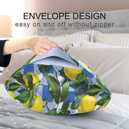 Satin Pillowcase 1 Pack Lemon Yellow Citrus Fruits (34) Similar to Silk Pillow Cases, 20" x 26" Soft Smooth Breathable Cool Pillow Cover for Hair and Skin, Standard Size
