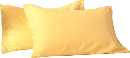 Standard Microfiber Pillowcases Set of 2, 20"x30" (Yellow)