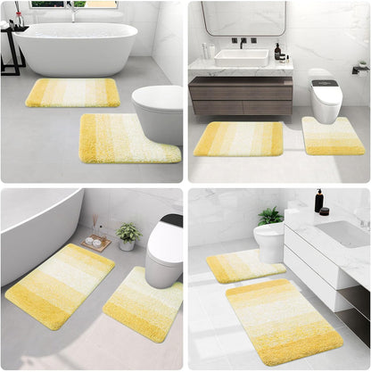 Microfiber Bathroom Rugs, Shaggy Soft Absorbent Bath Rug, 47x24