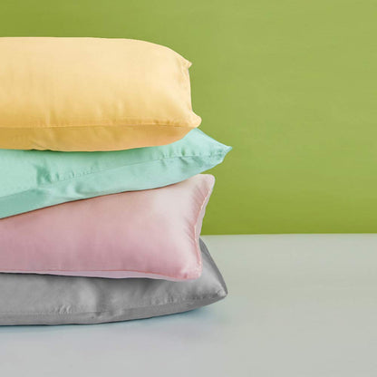 2 Pack 13 x 18 Inch Satin Toddler Pillowcases, Yellow